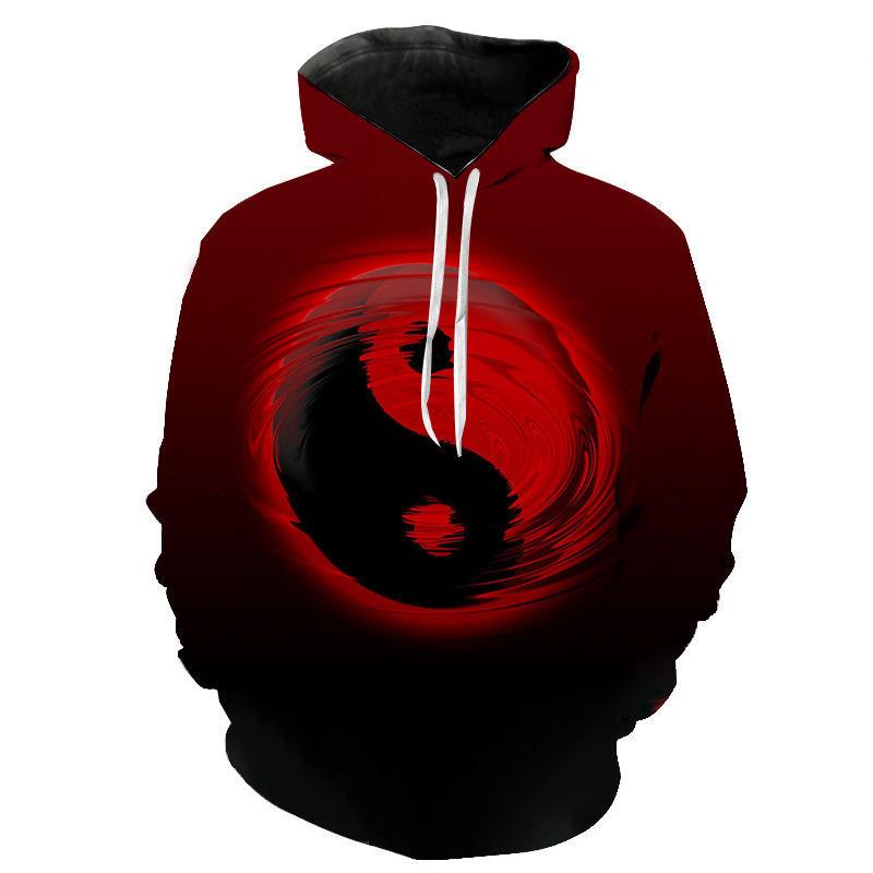 Новые крутые толстовки Water Fire Y2k с капюшоном с 3D-принтом Yin Yang Gossip для мужчин, женщин, детей, крутые толстовки, модные пуловеры для мальчиков и девочек