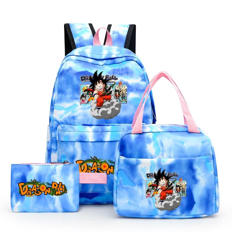 3Pcs/set Anime Dragon Ball Backpack for Girls Boys Back To Schoolbag with Lunch Bag Student Bookbag Men Women Travel Bag Mochila