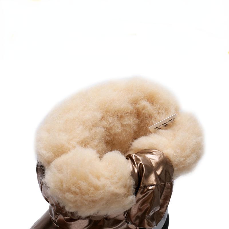 30% Натуральная Шерсть Зимние Теплые Детские Ботинки Водонепроницаемые Детские Снежные Ботинки -30 Градусов Сохраняют Тепло Ботинки для Снега для Девочек и Мальчиков Детская Обувь