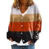 YNN-VK01 V-Neck Printed Cardigan Sweater with 3 Buttons - New Arrival
