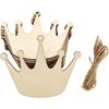 32 Pack Wood Crown Cutouts Unfinished Wooden Crown Hanging Ornaments DIY Crown Craft Gift Tags for Thanksgiving Christmas Home Party Decoration Craft