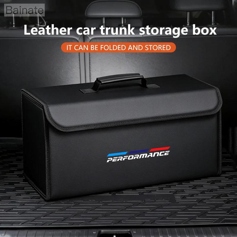 Car Leather Trunk Organizer Foldable Storage Box, For BMW Performance E46 E90 E60 E36 F90 M3 M5 E87 X3 X5 X6 G30 G32 Accessories EN0