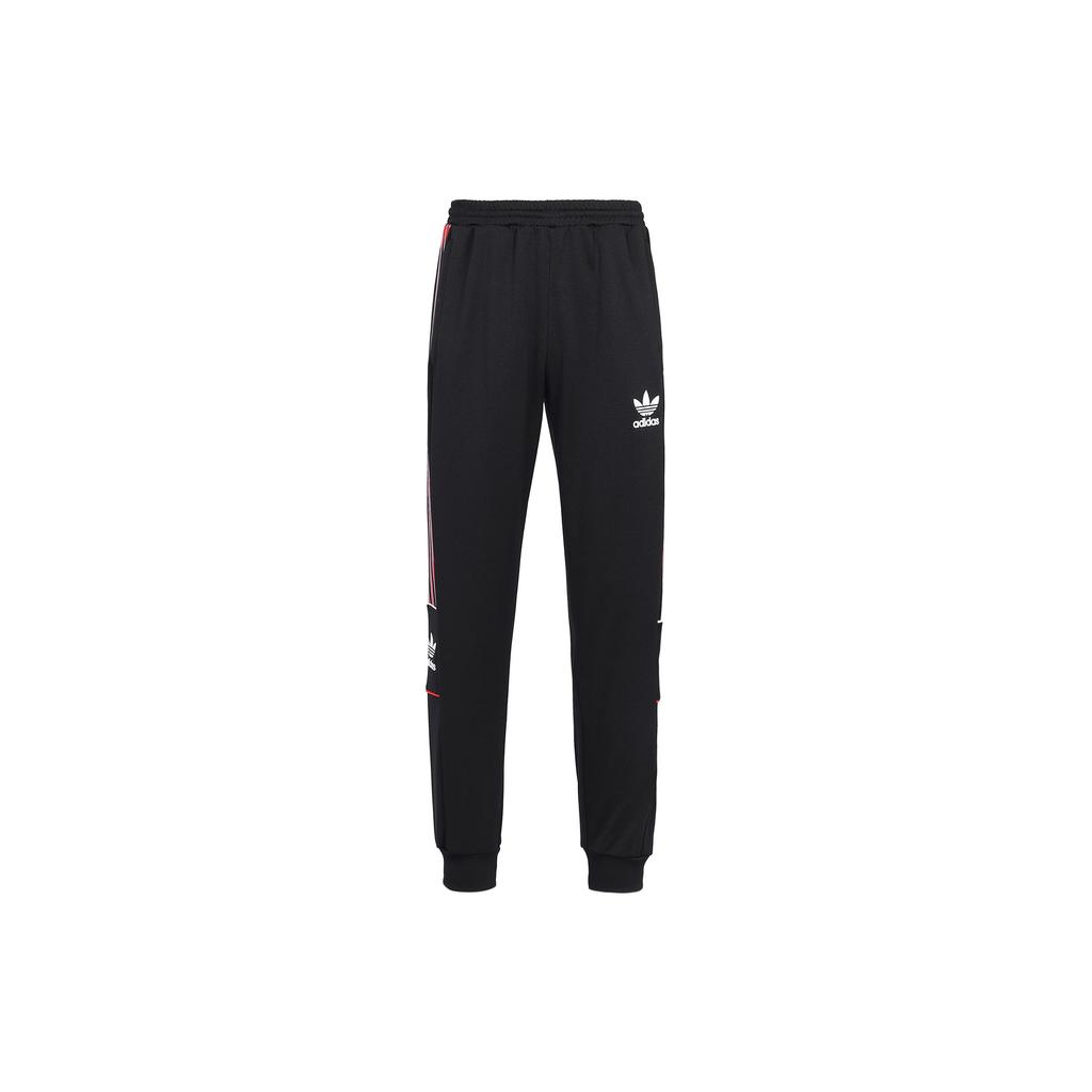 Adidas Originals Manchester United Club Casual Striped Print Joggers SS22 Men Bottoms Black HP0453