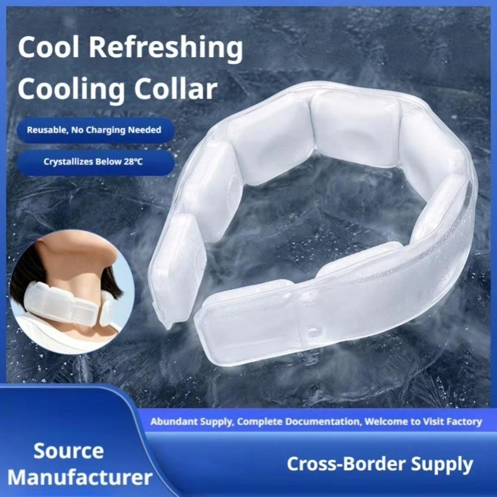 PCM Cooling Neck Cooling Ring Reusable Body Cooler Below 28℃ Cooling Neck Wrap  for Fitness