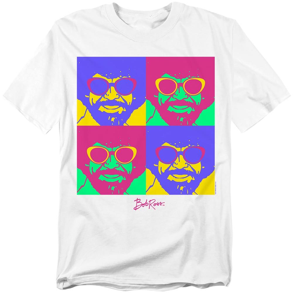 Bob Ross Bright Pop Art Unisex T Shirt S-5XL, White