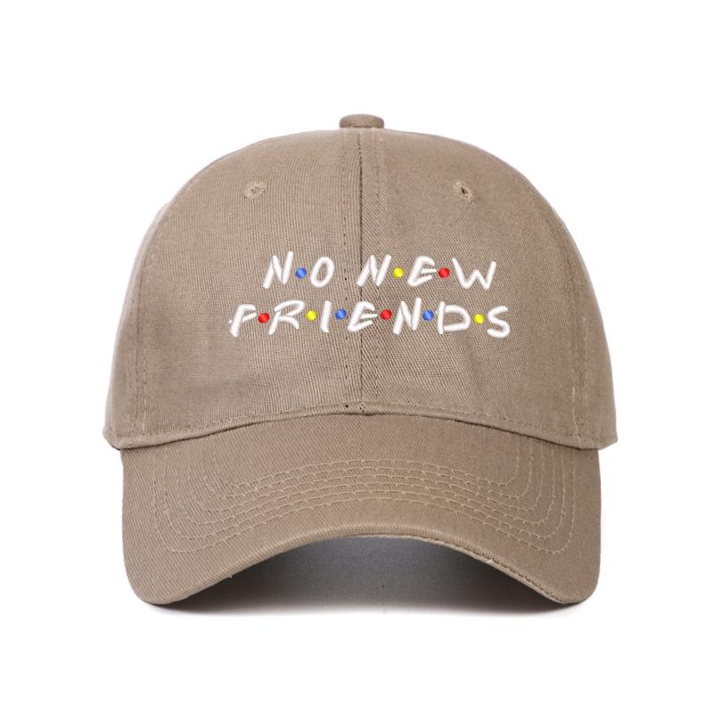 Унисекс Бейсболка в корейском стиле 'No New Friends' с вышивкой и козырьком