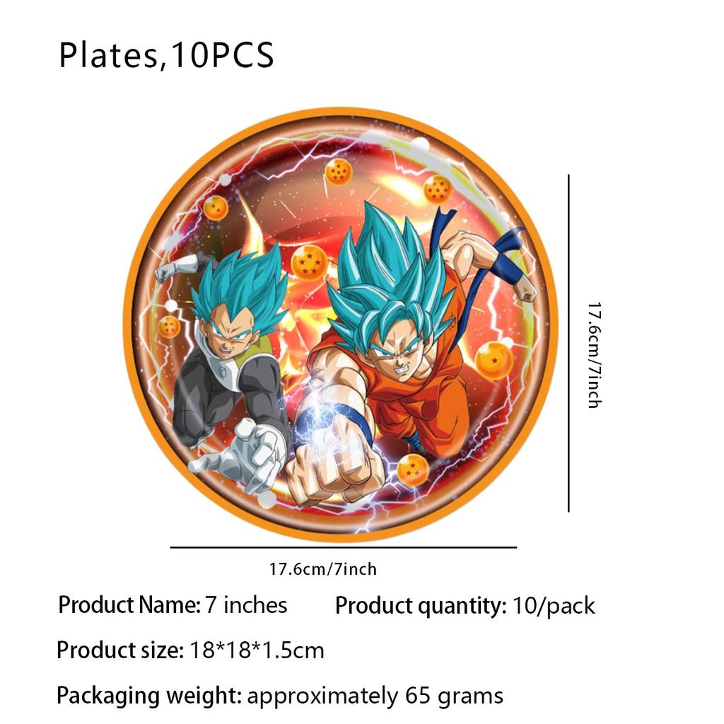 Набор для дня рождения Dragon Ball Скатерть Тарелки Салфетки Украшения для кексов Праздничная шляпа Праздник для малыша Подарки для вечеринки Dragon Ball