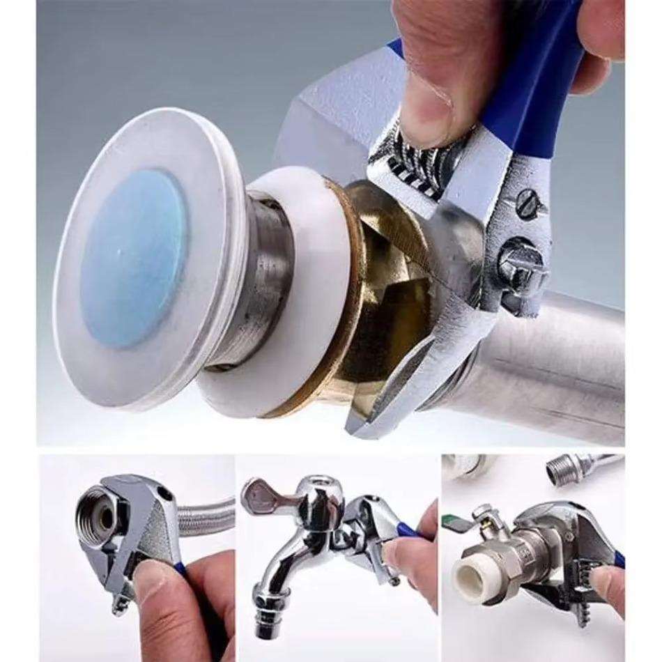 8 Inch Adjustable Wrench Short Handle Wide Jaw Spanner Large Opening Plumbing Repair Hand Tool For Tight Spaces Bathroom