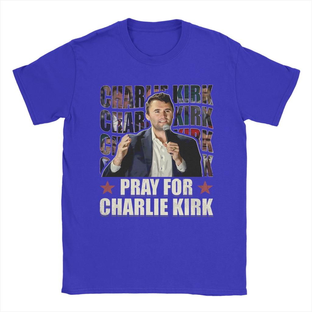 Pray for Charlie Kirk Charlie Kirk 2025 TShirt for Men Novelty Cotton Tees O Neck Short Sleeve T Shirt Birthday Present Clothes