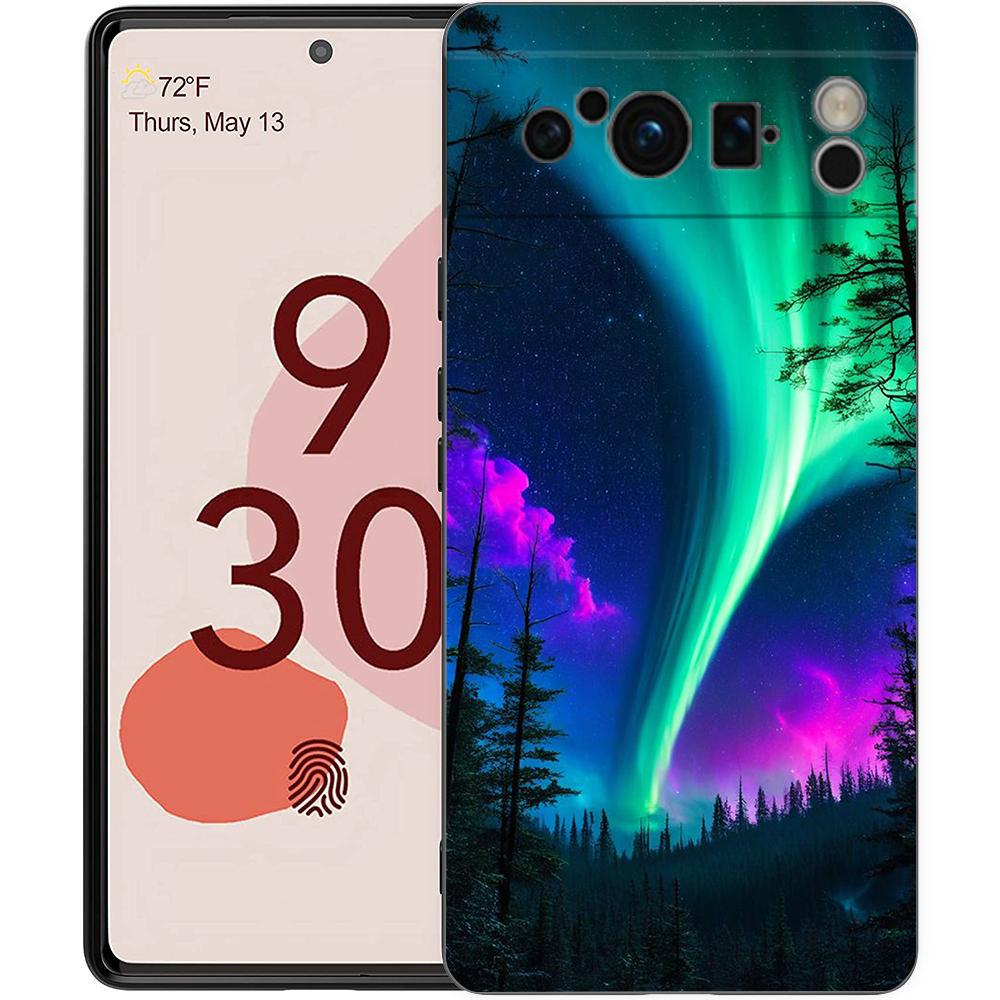 Красивые северные сияния Чехол для телефона Для Google Pixel 9 8 7 6 Pro XL 8A 7A 6A ТПУ Оболочка Мягкий Ударопрочный Черный Чехол