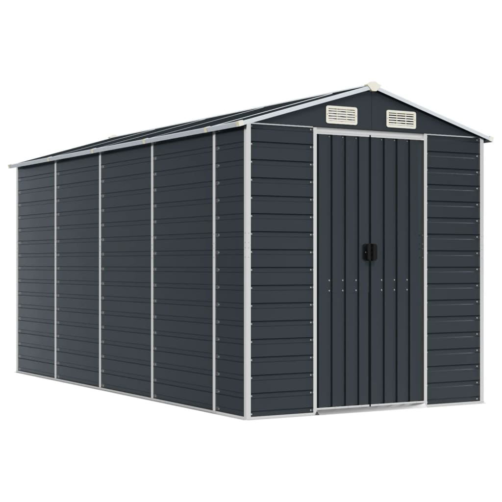 Garden Shed Anthracite Grey 191 x 385 x 198 cm Galvanized Steel