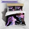 3pcs Custom Name Cartoon Kpop Demon Hunters Bedding Set Duvet Cover Closure Includes 1 Duvet Cover & 2 Pillowcases for All Seasons Bedroom Decor