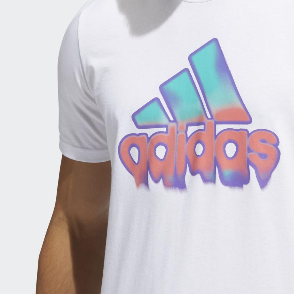 adidas Футболки Мужские Белые С Круглым Вырезом Умеренный Прямой Крой HE4812