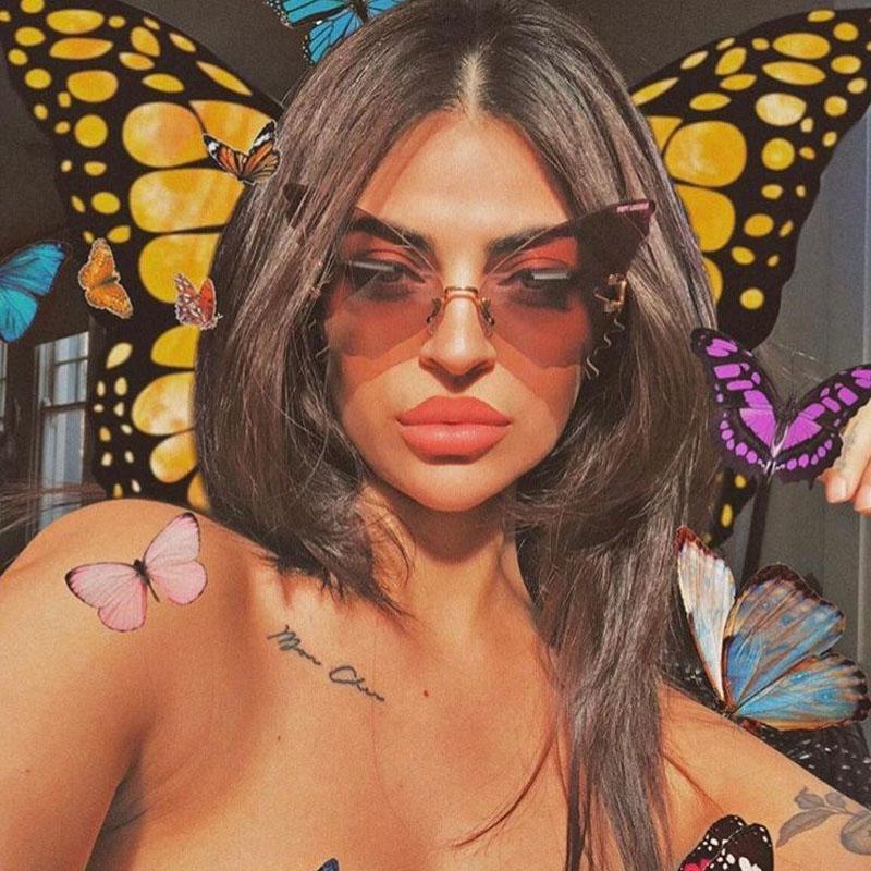 Автомобильные солнцезащитные очки-бабочки для мужчин и женщин, защита от ультрафиолета, винтажные велосипедные металлические солнцезащитные очки без оправы, очки