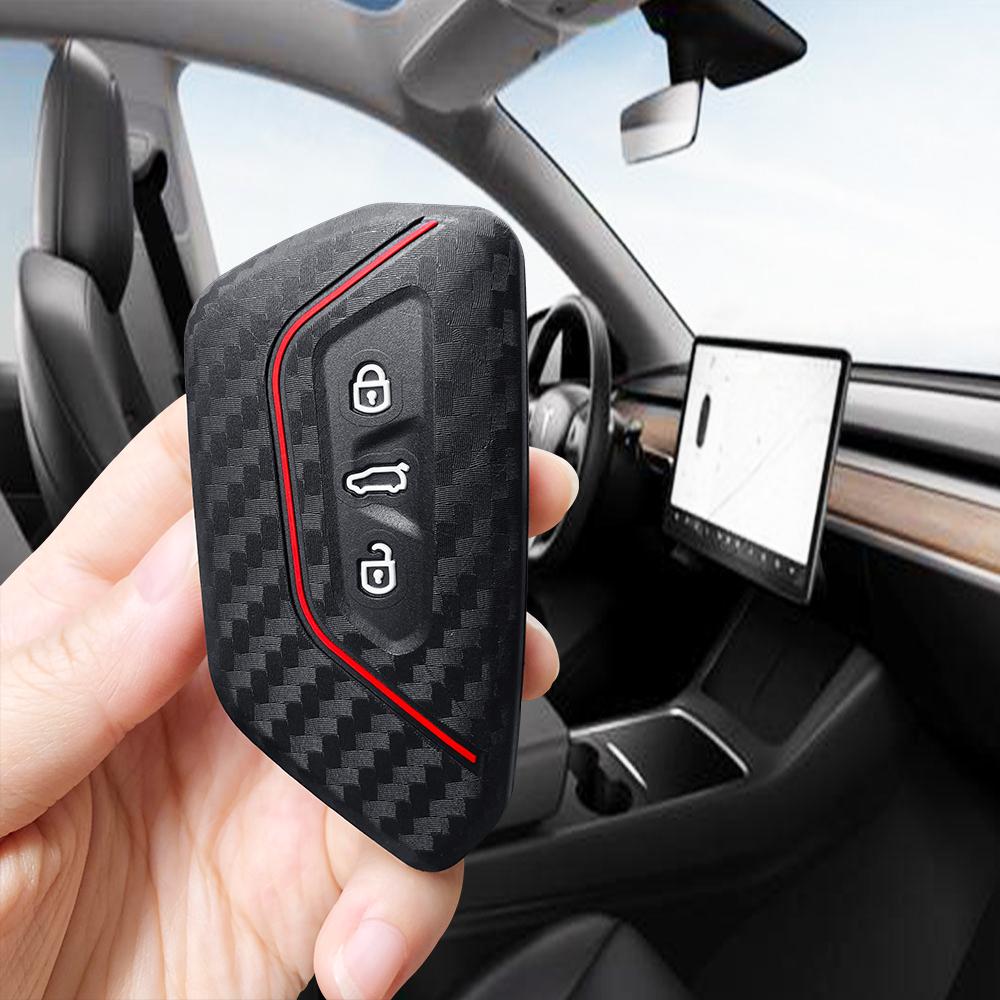 Для Volkswagen VW Golf 8 GTI ID 4 Для Seat Leon Mk4 Cupra Formentor Для Skoda Octavia A8 MK4 Mk8 Чехол-накладка для ключа автомобиля Держатель для ключа
