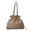 Trendy Street Style Bucket Bag For Women Winter Large Capacity White Shoulder Bag