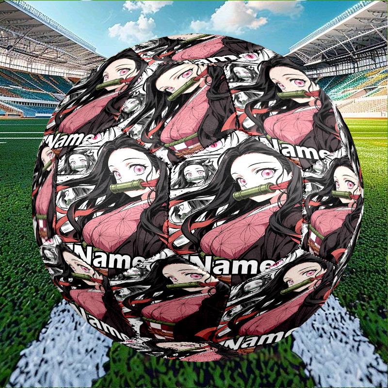 Custom Name Personalized Demon Slayer Print Size 5 Soccer Ball Training & Match Football, for Team, Kicking, Gift for Football