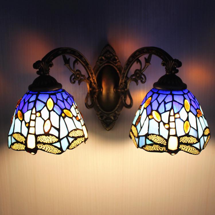 Tiffany LED Wall Light: Dragonfly Design for Bathroom, Bedroom, Hallway, or Balcony