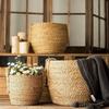 1 шт. Корзина для растений, цветочный горшок, корзина из ротанговой соломы, плетеная корзина для растений, плетеный цветочный горшок из травы