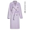 ELLASSAY Women's Double-Breasted Lapel Woolen Coat