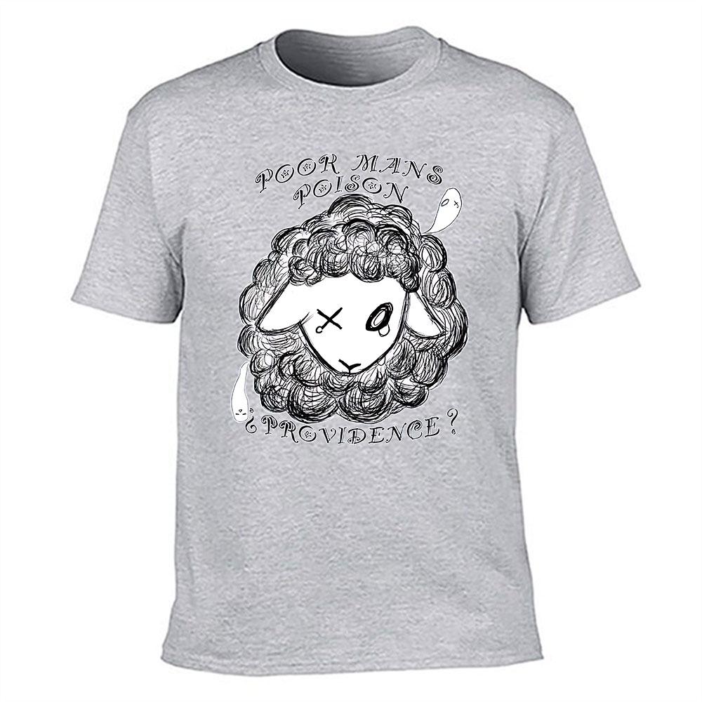 Unisexs Cotton T Shirt With Hand Drawn Sheep Graphic Vintage Style Text Print Casual Crew Neck Short Sleeve Tee Lightweight Brea
