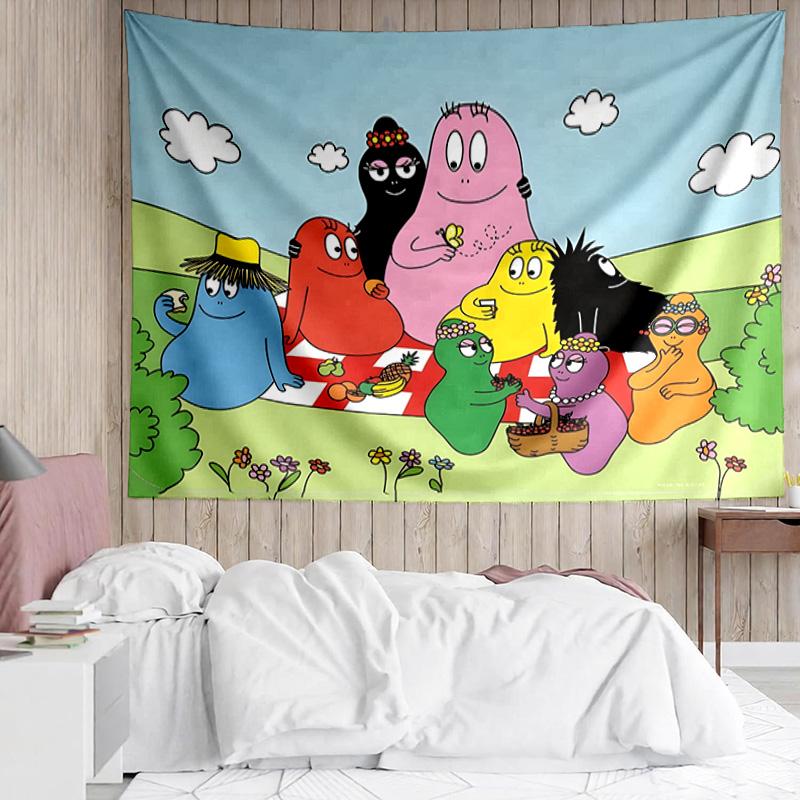 1PC Colorful Bubbles Gathering K-pop music group Tapestry Accessories for Bedroom,Livingroom, dormitory Room Wall Decor Fan Birthday Gifts