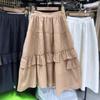 Французская легкая роскошная текстура плиссированная жаккардовая юбка элегантный темперамент нерегулярные оборки края сращивание a-word длинная юбка