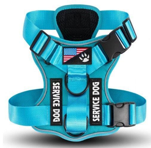 Service Dog Harness, Reflective Dog Vest Harness with 5 PCS Patches, Adjustable Soft Oxford Pet Harness, Inner Layer Mesh, Easy