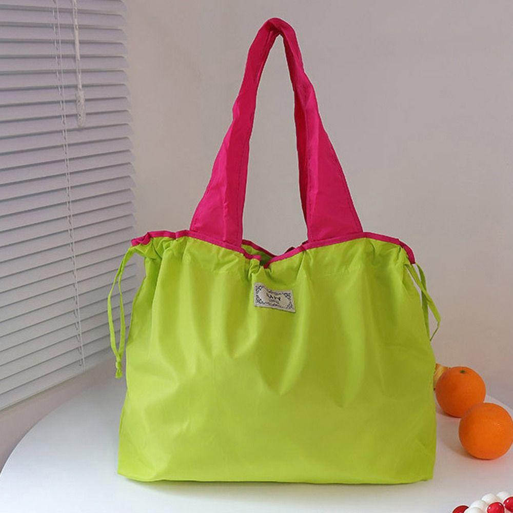 Bag Large Capacity Solid Color Women Shopping Bag Korean Shoulder Bags Foldable Storage Bag