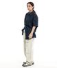 CREAM SODA LAB Diagonal Cut Field Parachute Cargo Pants Ivory
