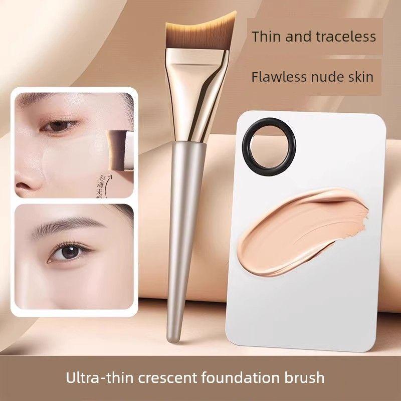 Foundation Brush, Non-Marking, Non-Powder-Absorbing, Flat-Head Angled Liquid Foundation Brush, Ultra-Thin Contouring and Concealing Makeup Brush
