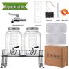 Large Transparent Glass Beverage Dispenser with Faucet - Ideal for Iced Tea, Lemonade, Juice, or Wine.
