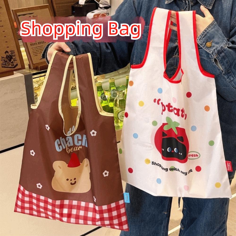 Reusable Eco-Friendly Bag Kawaii Cartoon Handbag Tote Bag Foldable Shopping Bag  Men