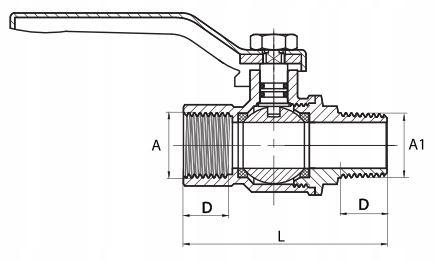 Gas Ball Valve 3/4 Inch Handle External Thread