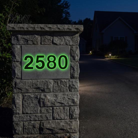 Safety Light Storage Floor Decals Glow in The Dark Number Stickers, Luminous Self-Adhesive House Numbers for Decorative Wall Signs Home Mailbox