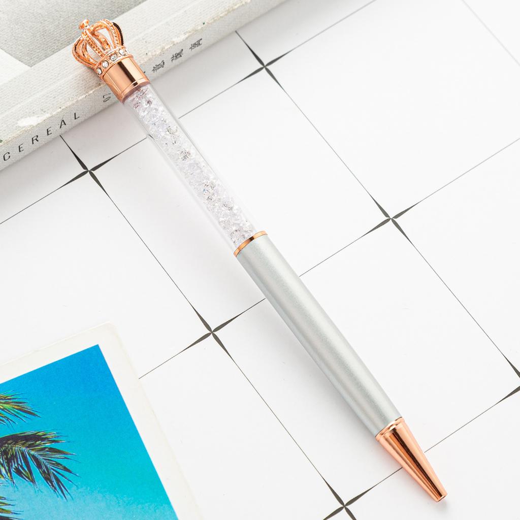 1 шт., креативная многоцветная хрустальная Корона, деловые металлические офисные вращающиеся ручки, школьные канцелярские принадлежности, офисные принадлежности, шариковая ручка