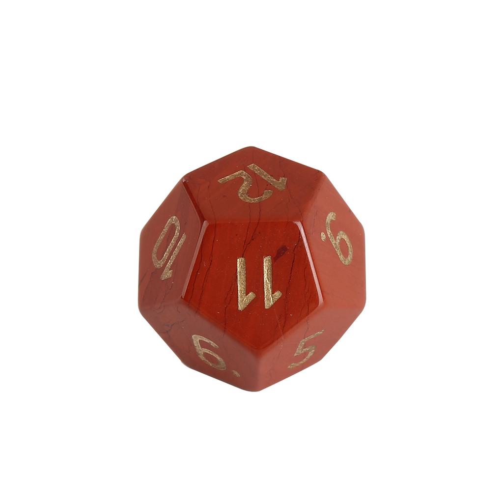 New Z01 Sharp Edge Natural Red Jasper 7-Piece Polyhedral Dice Set for DND TRPG | Gemstone RPG Dice