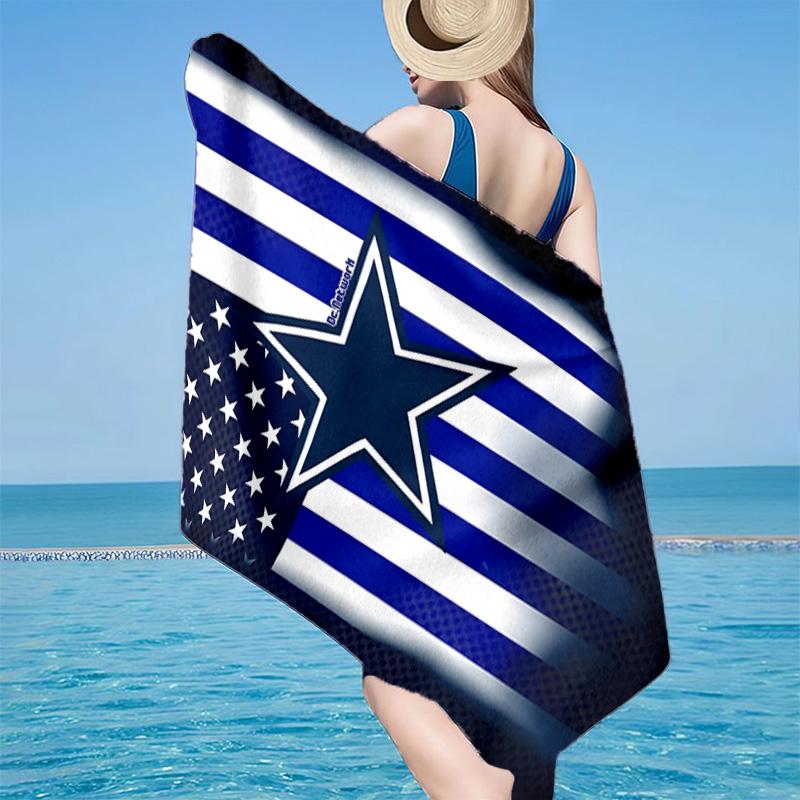 Пляжное полотенце Dallas Cowboys из микрофибры, легкое и быстросохнущее, для летних путешествий, незаменимое для пляжа, бассейна