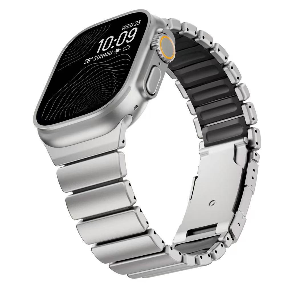 Титановый ремешок для Apple Watch Ultra 3/2/1 49мм 10 11 46мм Роскошный ремешок для Iwatch 9 8 7 45мм 6 SE 3 44мм 42мм Аксессуары