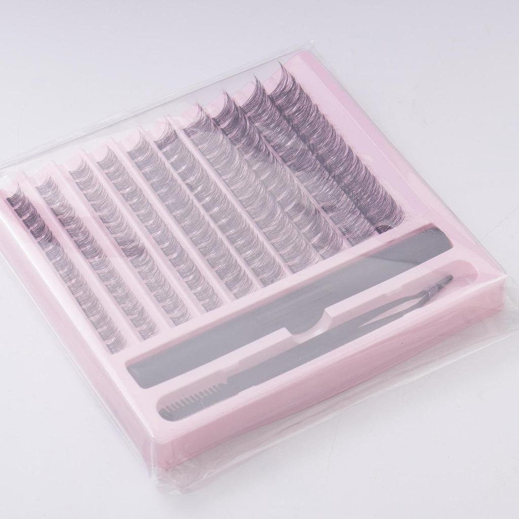 Набор сегментированных накладных ресниц своими руками: 10 рядов смешанных одиночных кластеров