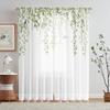 2 Pieces HD Digital Small Fresh Green Weeping Willow Print Curtains Home Decorating Style Decorating Living Room Bedroom Rodding
