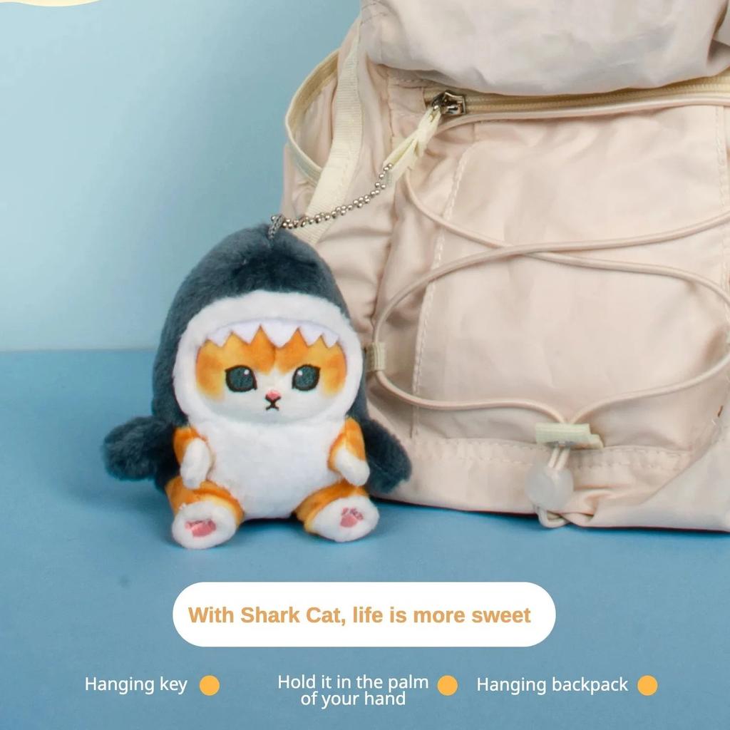 Kawaii Аниме Хобби Темпура Жареные Креветки Акула Кошка Плюшевая Кукла Брелок Мультфильм Милый Подвесной Рюкзак Для Подруги Подарок Рождество