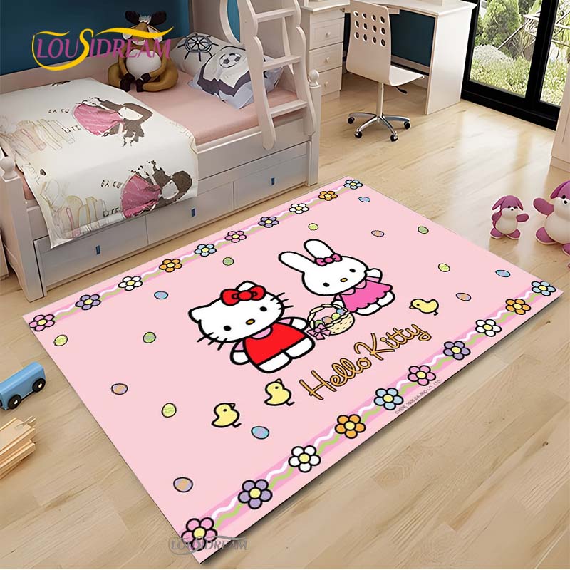 Hello Kitty каваи Мультяшный Аниме Ковер для Гостиной Спальни Коврик для Кухни Двери Детский Нескользящий Напольный Коврик Alfombra Подарок на День рождения