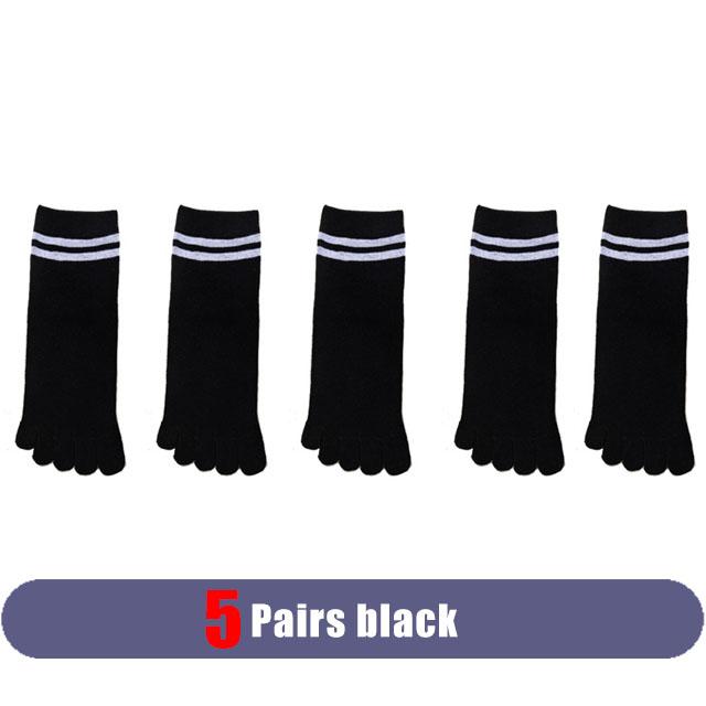 1/5 Pairs Toes Short Socks Woman Girl Cotton Striped Solid Breathable Soft Elastic Invisible Socks 5 Finger Socks Harajuku