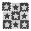 Relaxdays Tapis De Jeu, Étoiles, 9 Pièces De Puzzle, Enfants & Bébés, Mousse EVA, Sans Polluants, 91 X 91 Cm, Blanc-gris
