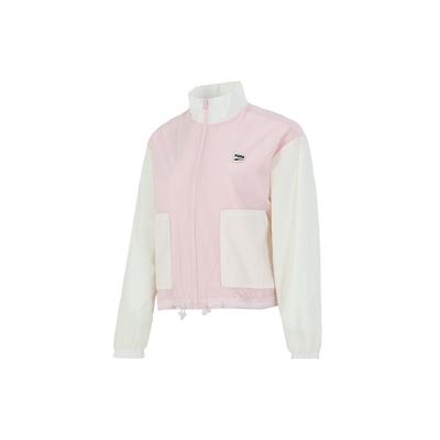 Повседневная спортивная куртка Colorblock с воротником-молнией, женская куртка, розовая 532726-36