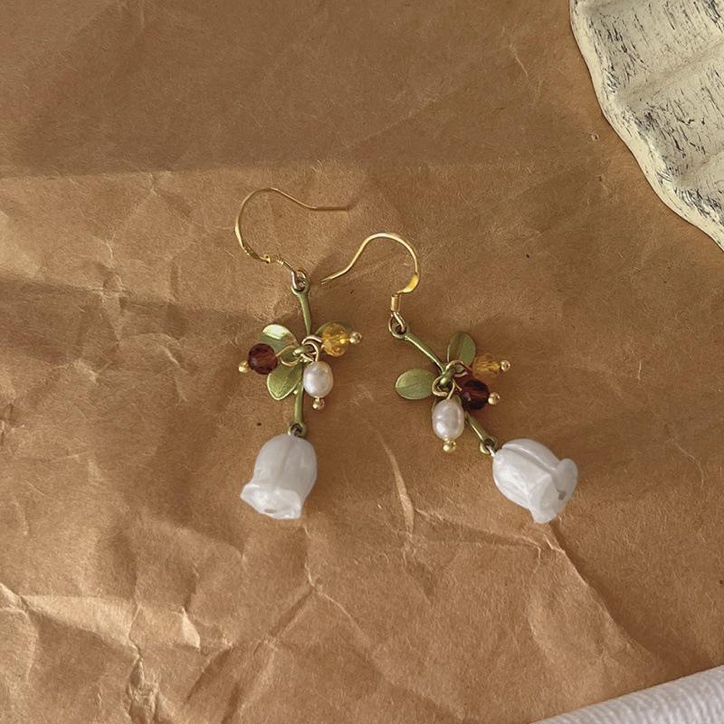 Ретро-элитные женские серьги-кисточки в стиле ханьфу с ландышами в стиле Ся Мэнхуалу