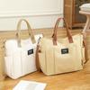 Large Capacity Shopping Bag Casual Canvas Shoulder Bag Solid Color Canvas Tote Bag Travel