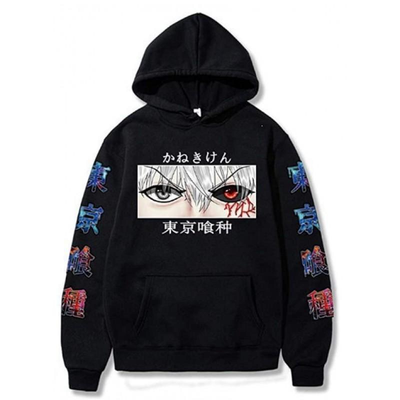 Mens Tokyo Ghoul Kaneki Ken Hoodie Sweatshirt Anime Cosplay Streetwear Pullover Fall