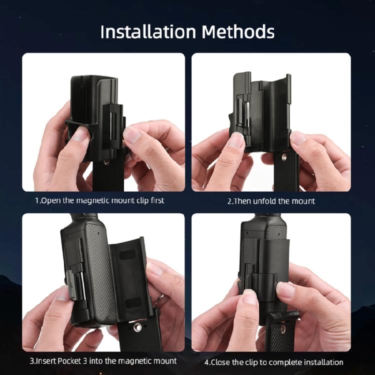 Protective Frame Magnetic Mount for Pocket 3 with Angle Adjustability and Camera Bracket